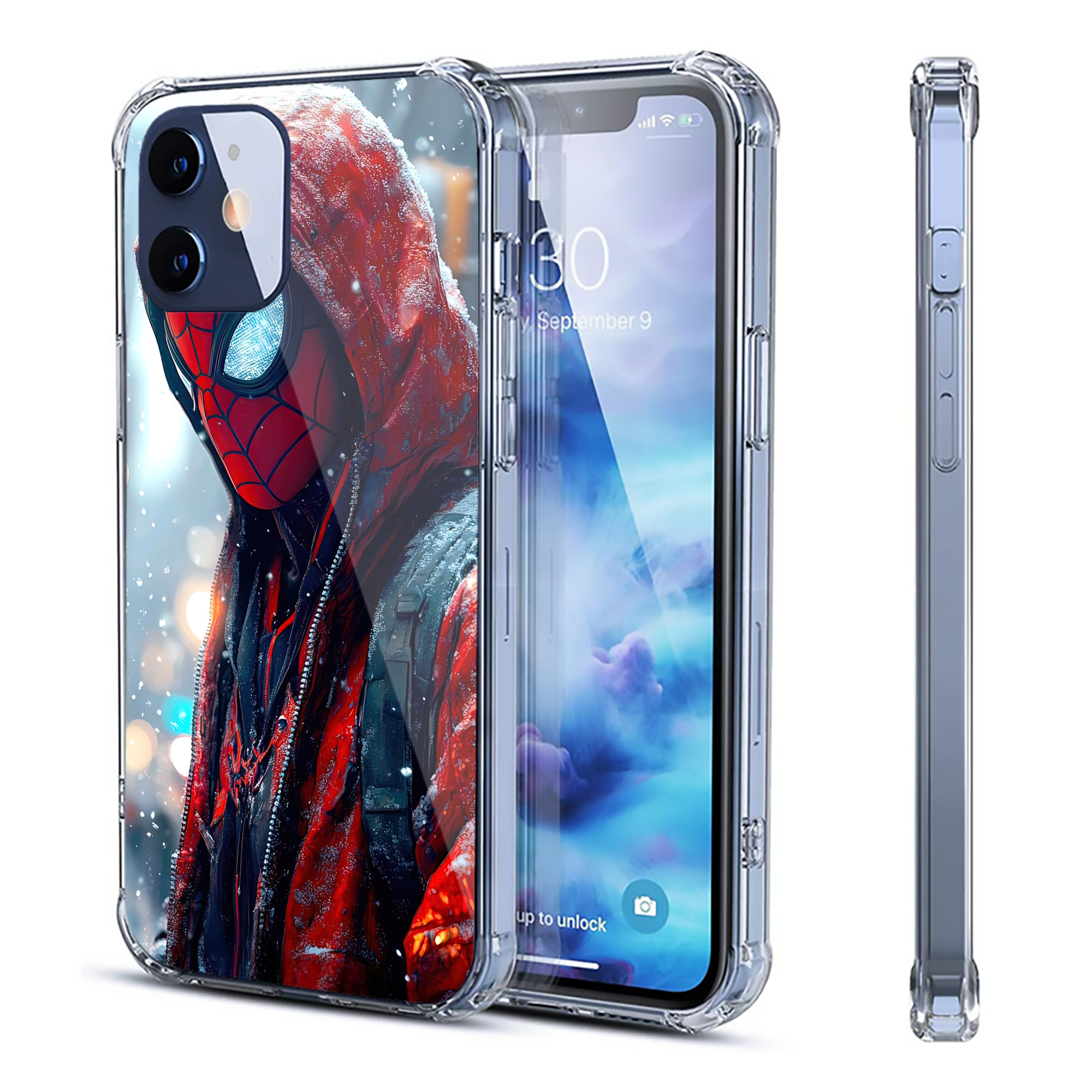（画像用） Spider Man スパイダーマン 【iPhone 12シリーズ対応】透明スマホケース（クリアソフトケース）